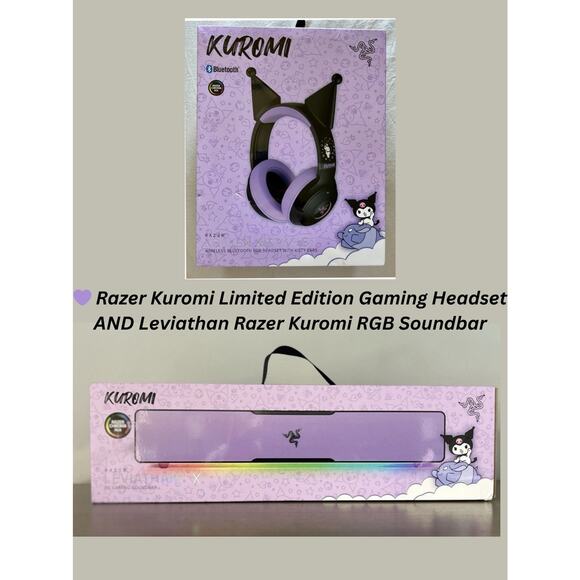 Razer x Sanrio Kuromi Bluetooth Wireless RGB Soundbar Speaker & Match Headphone - Picture 1 of 1